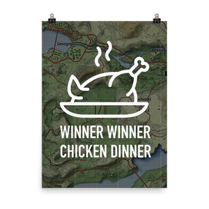 Winner Winner Chicken Dinner map - Poster