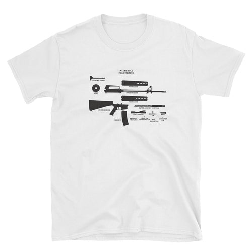 M16A2 Field Stripped - Short-Sleeve Unisex T-Shirt White