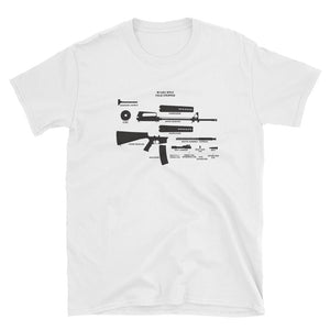M16A2 Field Stripped - Short-Sleeve Unisex T-Shirt White