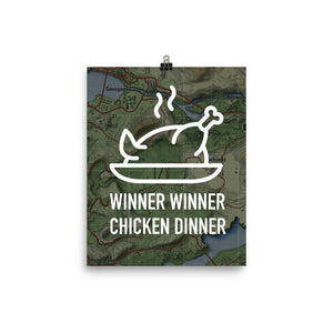 Winner Winner Chicken Dinner map - Poster